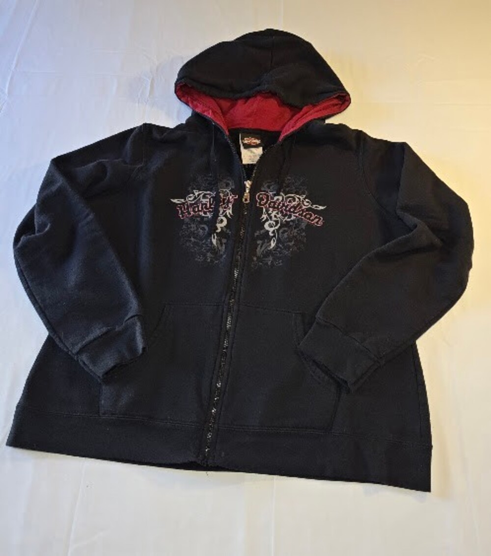 Harley Davidson front zip Women's sweatshirt XL Black